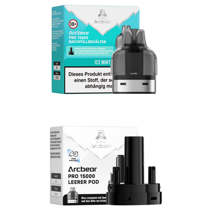 Arcbear Pro 15000 Nachfüllbehälter - Ice Mint 10 + 0ml | 20mg/ml