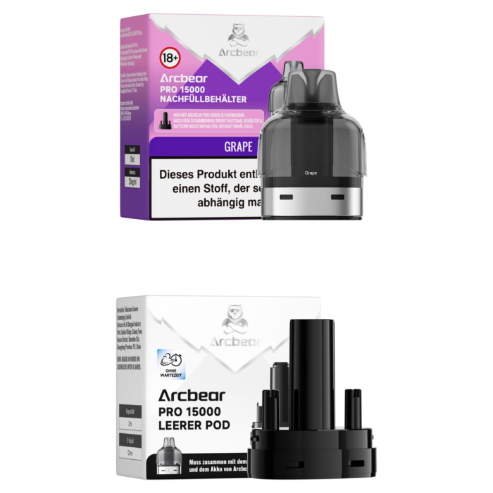 Arcbear Pro 15000 Nachfüllbehälter - Grape Ice 10 + 0ml | 20mg/ml