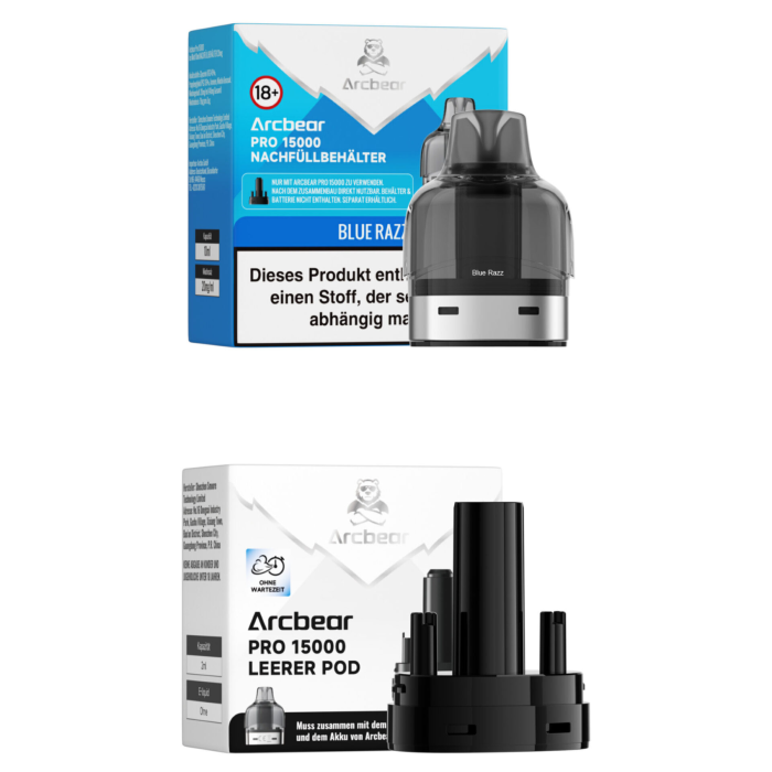 Arcbear Pro 15000 Nachfüllbehälter - Blue Razz 10 + 0ml | 20mg/ml