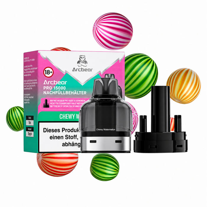Arcbear Pro 15000 Nachfüllbehälter - Chewy Watermelon 10 + 0ml | 20mg/ml