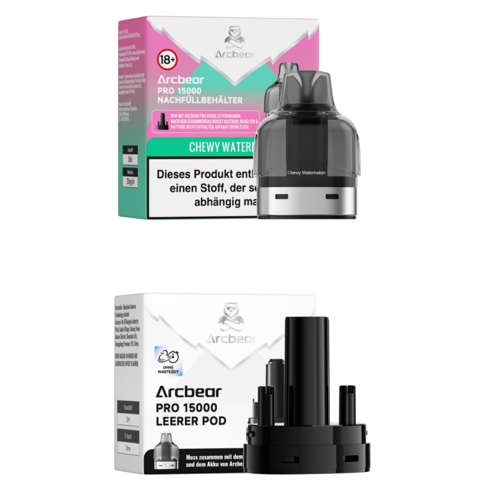 Arcbear Pro 15000 Nachfüllbehälter - Chewy Watermelon 10 + 0ml | 20mg/ml