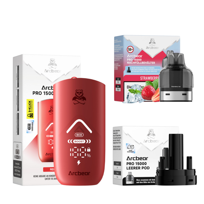 Arcbear Pro 15000 Bundle - Rot + Strawberry Ice 10ml | 20mg/ml