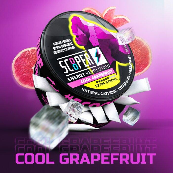 Scooper Energy Pouch - Cool Grapefruit Extra Strong | 80mg Koffein