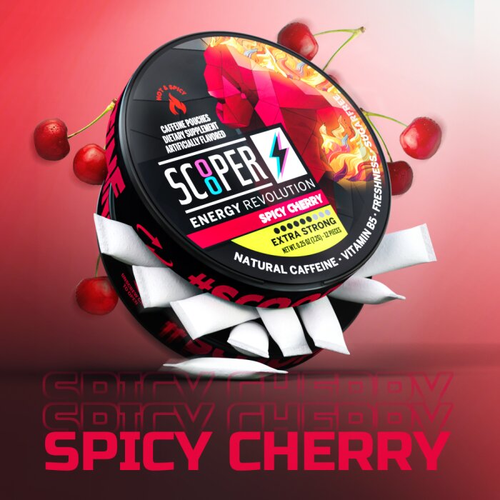 Scooper Energy Pouch - Spicy Cherry Extra Strong | 80mg Koffein