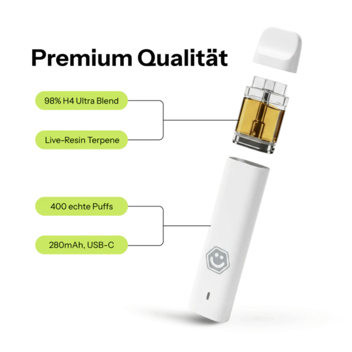 Happy Hemp H4 Ultra Vape - Frozen Peach 1ml I 98%