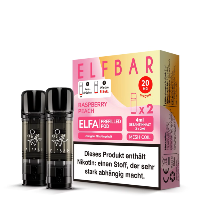 Elfa Prefilled Pod - Raspberry Peach 2x2ml | 20mg/ml