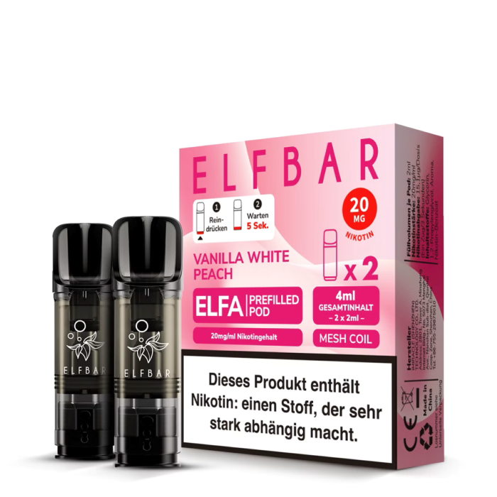 Elfa Prefilled Pod - Vanilla White Peach 2x2ml | 20mg/ml