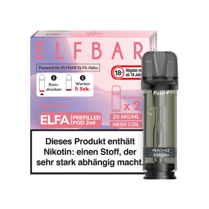Elfa Prefilled Pod - Peach Ice 2x2ml | 20mg/ml