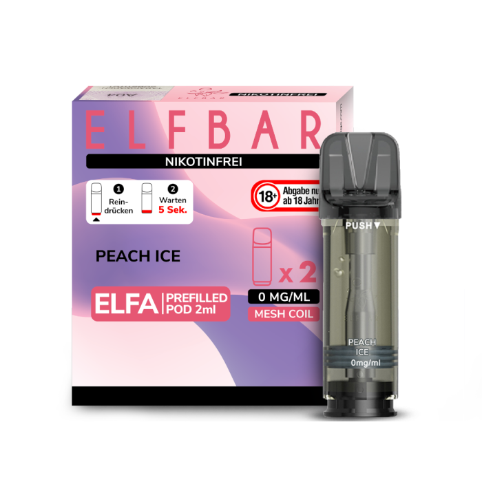 Elfa Prefilled Pod -  Peach Ice (Nikotinfrei) 2x2ml | 0mg/ml