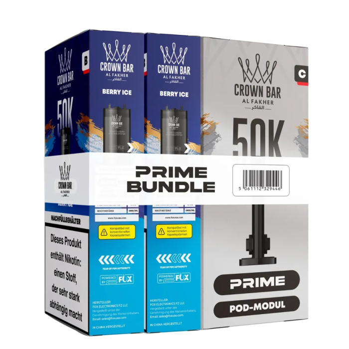 Al Fakher 50K Hypermax PRIME Bundle - Berry Ice | 2 x 10ml