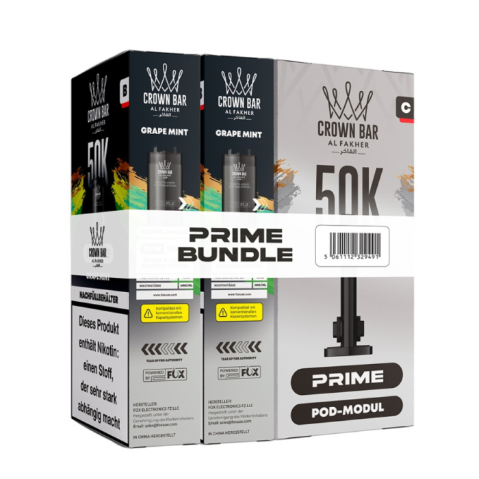 Al Fakher 50K Hypermax PRIME Bundle - Grape Mint | 2 x 10ml