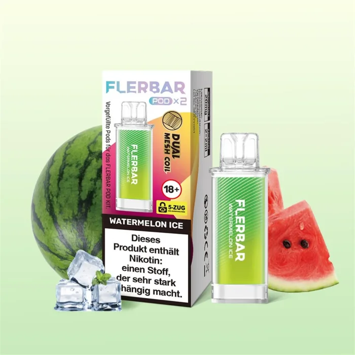 % Flerbar Prefilled Pod - Watermelon Ice 2x2ml | MHD: 07.07.2025