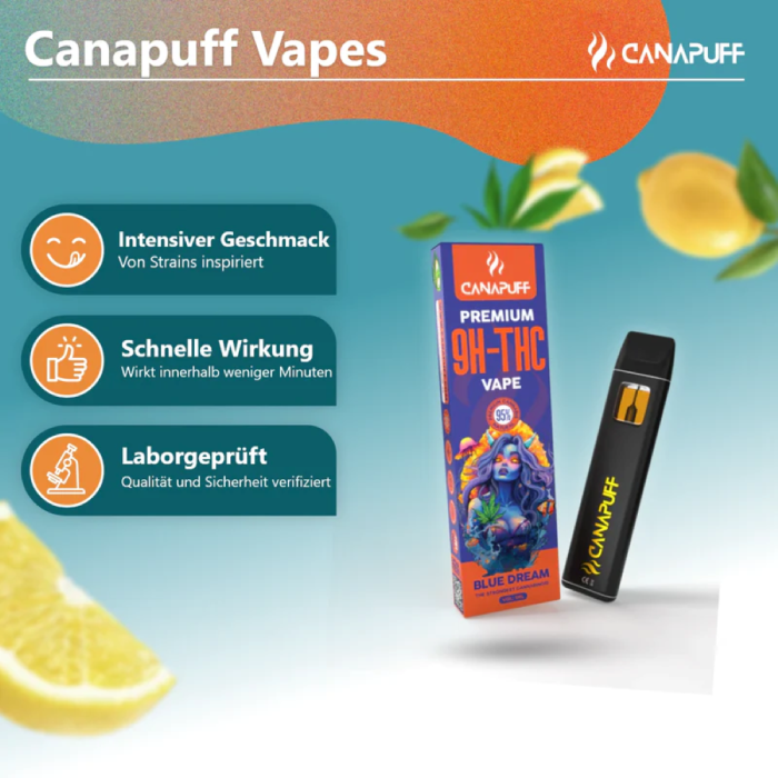 Canapuff 9H-THC Vape - Blue Dream 1ml I 95%
