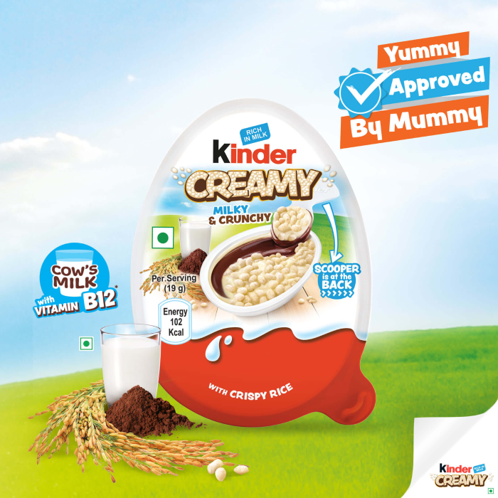 % Kinder Creamy - Milky & Crunchy 19g | MHD: 13.09.2026