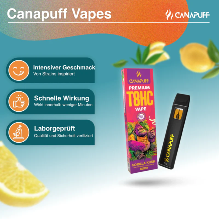 Canapuff T8HC Vape - Gorilla Kush 1ml I 95%