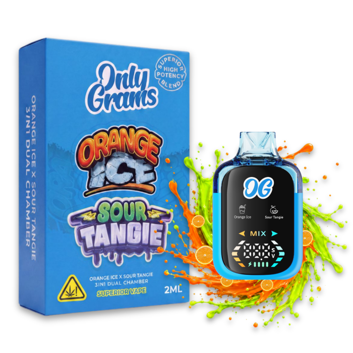 Vapeador Superior OnlyGrams 3 en 1 - Orange Ice + Sour Tangie | 2 ml