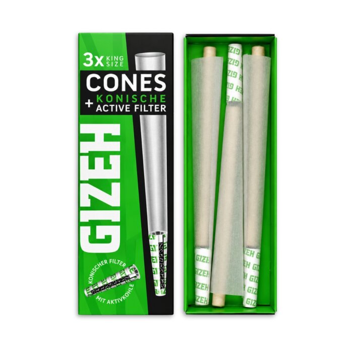Gizeh - Cones + Filtre à Charbon Actif | 3 Pièces