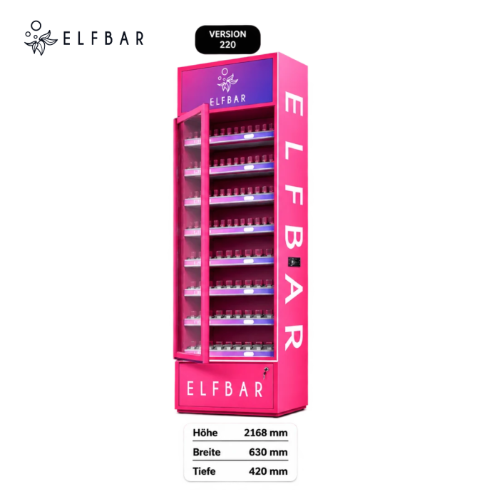 Elfbar Vitrina Expositora | pink Altura 216,8 cm (grande)