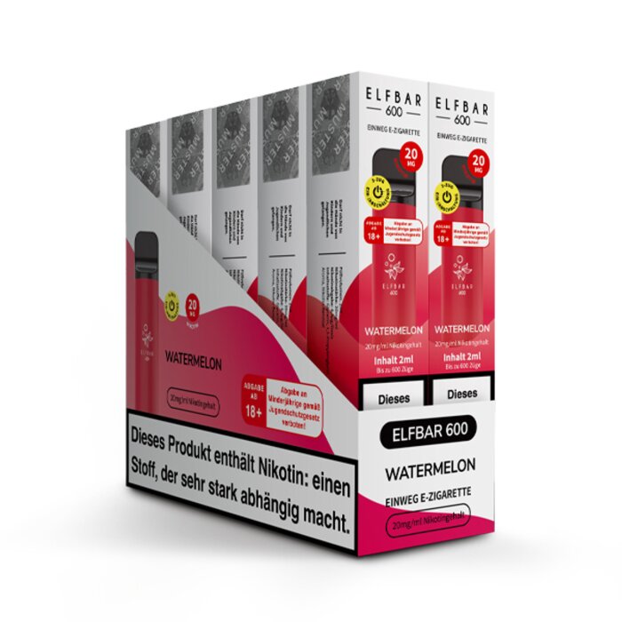 % Elfbar 600 Einweg Vape - Watermelon 2ml | 20mg/ml