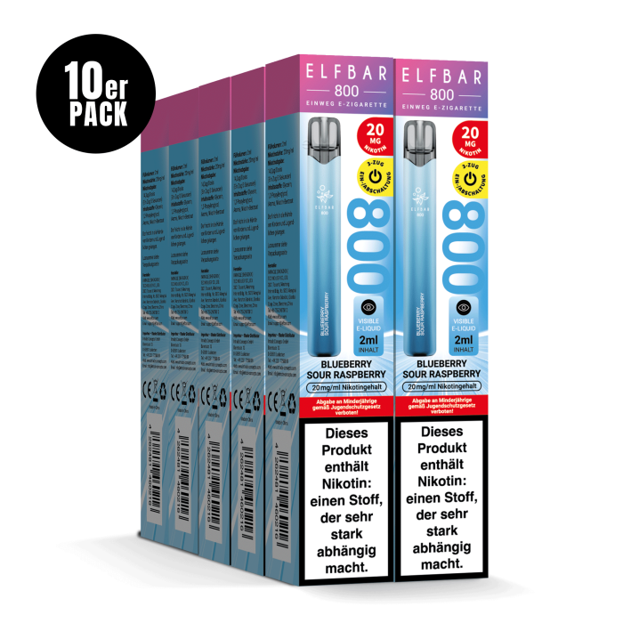 Elfbar 800 Einweg Vape - Blueberry Sour Raspberry 2ml | 20mg/ml