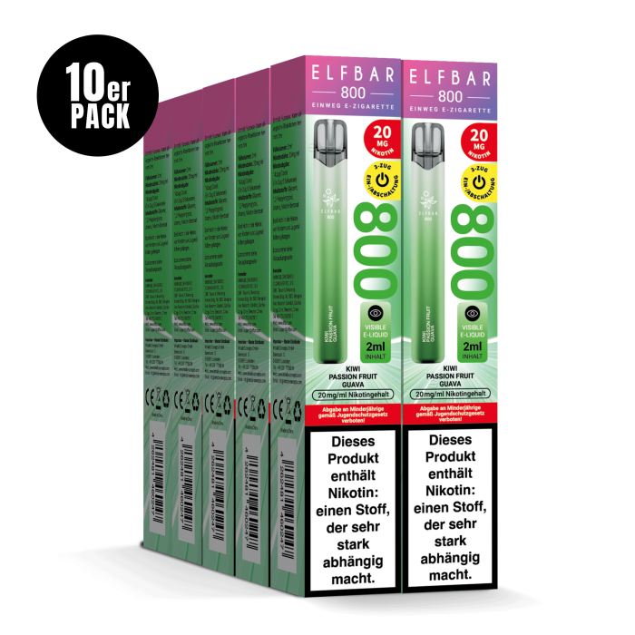 Elfbar 800 Einweg Vape - Kiwi Passion Fruit Guava 2ml | 20mg/ml
