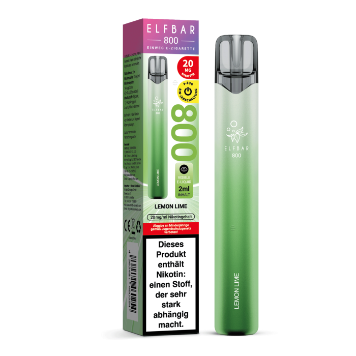 Elfbar 800 Einweg Vape - Lemon Lime 2ml | 20mg/ml