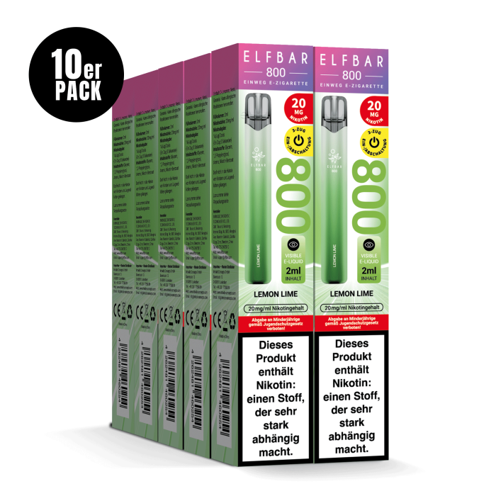 Elfbar 800 Einweg Vape - Lemon Lime 2ml | 20mg/ml
