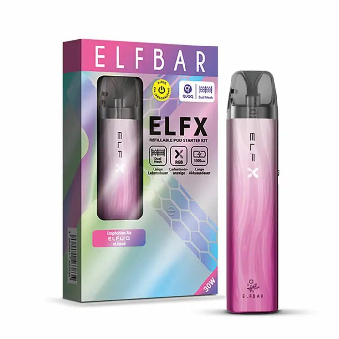 Elfbar ELFX Kit - Silver Pink inkl. 2x Leerpods | 1000mAh
