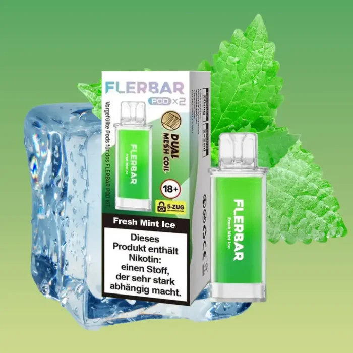 % Flerbar Prefilled Pod - Fresh Mint Ice 2x2ml | MHD: 23.09.2026