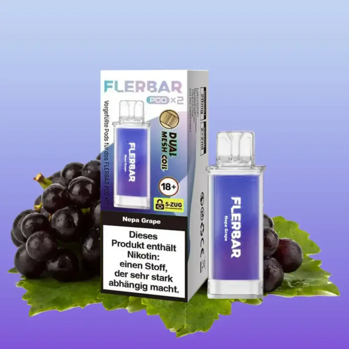 % Flerbar Prefilled Pod - Nepa Grape 2x2ml | MHD: 01.07.2026