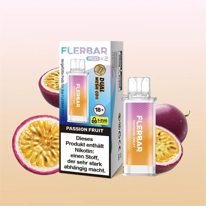 % Flerbar Prefilled Pod - Passion Fruit 2x2ml | MHD: 05.12.2025